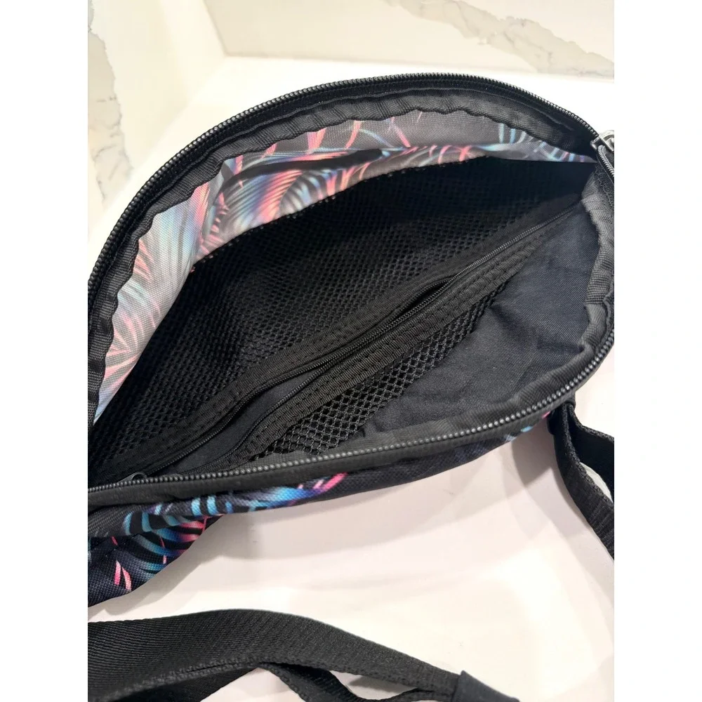 Nike Heritage Hip Pack Tropical Palm Print Waist Bag Fanny Pack Black Pink Blue